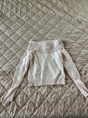 Harper Off-Shoulder Pale Pink Sweater